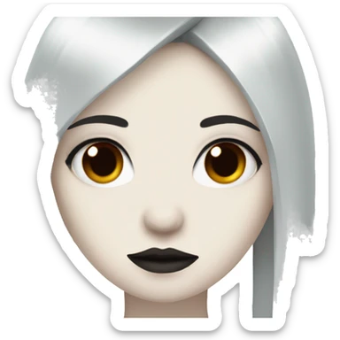 goth girl that has pale white skin and Long Dark Red hair and has fringe bangs sticker