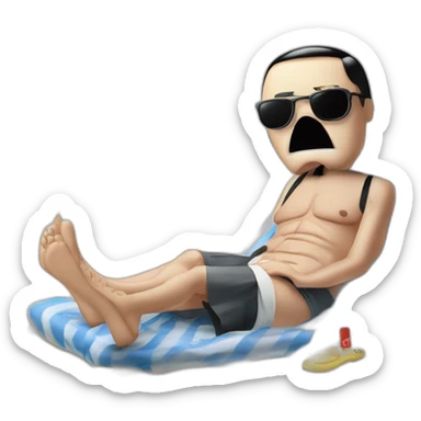 Adolf Hitler soiled underwear on holiday with the grim reaper sunny beach sticker