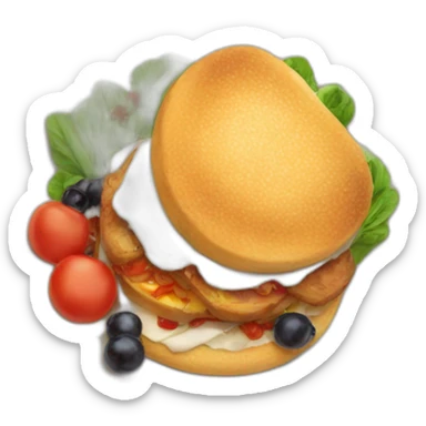 Gourmet food plate sticker