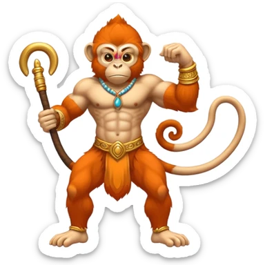 hanuman monkey without costume cream screen sticker