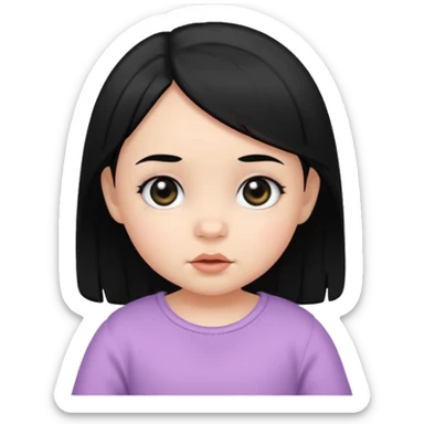 baby girl with black hair black eyes sticker