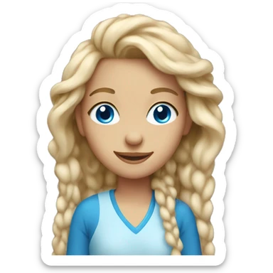 smiling girl with hoop earrings and blue eyes  sticker