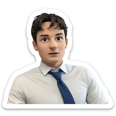 curious boy by the window sticker