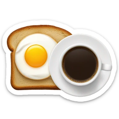 bread with egg and a glass of coffee b it’s side sticker