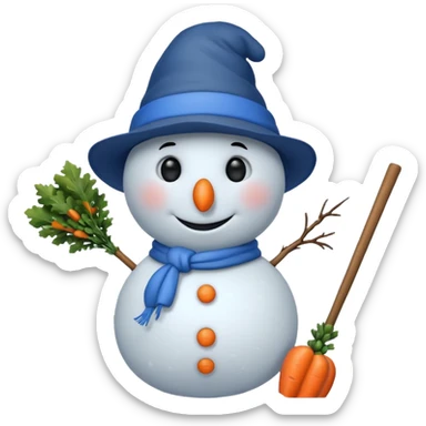 snowman wearing blue hat sticker