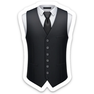 just a black women's vest garment with 3 buttons, no background, no model, only the clothing item sticker