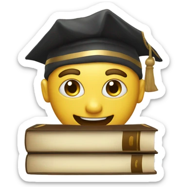 A smiling law book sticker