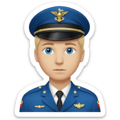 Military man blue eyes blonde hair  sticker