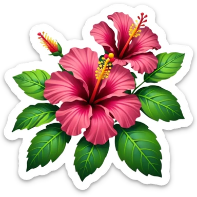 hibiscus multicolor flower bouquet
 sticker