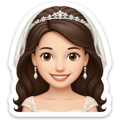 Brunette bride sticker