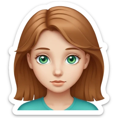 Une fille aux yeux de couleur bleu vert et aux cheveux châtain clair  sticker
