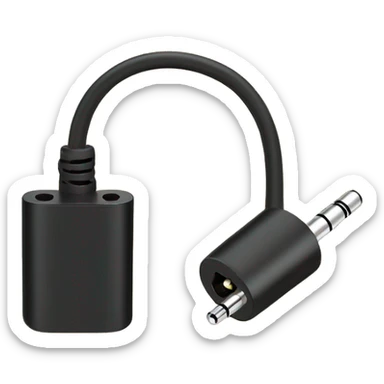 stereo adapter mini jack to big jack for headphones cable sticker