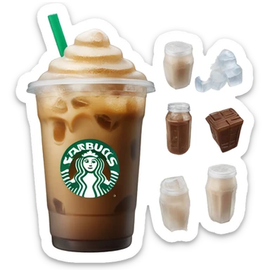 Starbuck ice coffee with ice cubes sticker