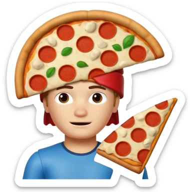 Roblox noob with a pizza on his head sticker