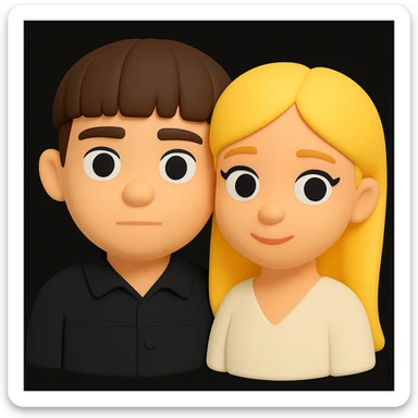 Combine these two characters together in one image, both visible, in the style of Microsoft 3D fluent emojis. Maintain the 3D emoji style with vibrant colors and smooth shading, capturing the essence of the original 3D emoji style. sticker