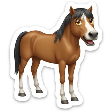 horse with dog mouth sticker