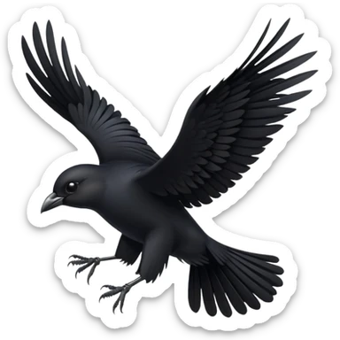 black bird in flight sticker