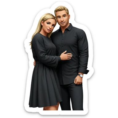 couple with contrasting hairstyles sticker