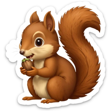 Long toothed squirrel swallows acorn, sleep sticker