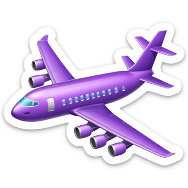 glitter purple avião sticker