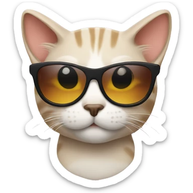 Cat with sunglasses sticker