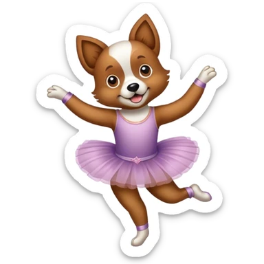 a dog dancing ballet sticker
