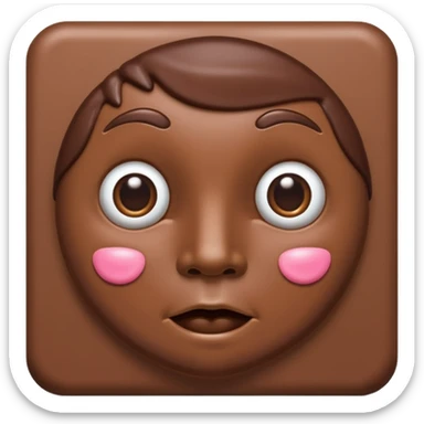 A chocolate with a tie and facial features sticker