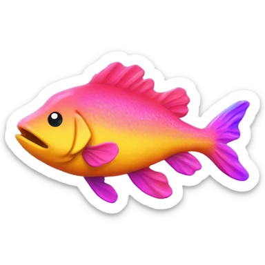 Neon paint splotched big fish  sticker