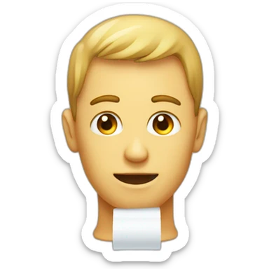 male head and neck sticking out of a toliet sticker