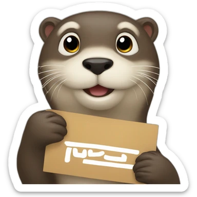 otter holding a sign with the text SUB sticker
