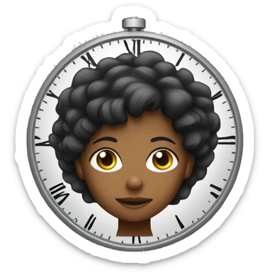 clock with a black girl sticker