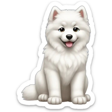 samoyed sit puppy full body sticker