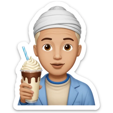 muslim man drinking milkshake sticker