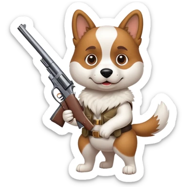 Hund mit einer waffe  sticker