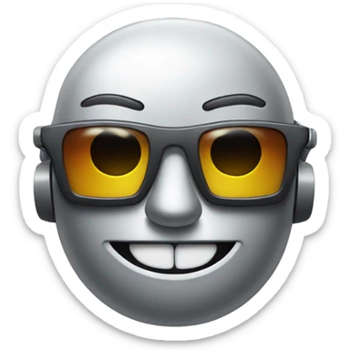 Smirking Robot Face with Sunglasses sticker