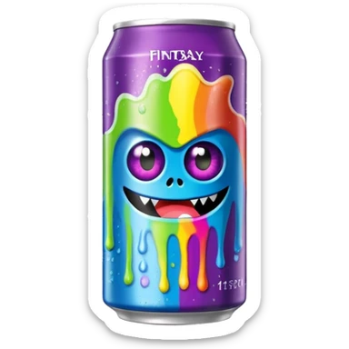 Rainbow Monster energy drink sticker