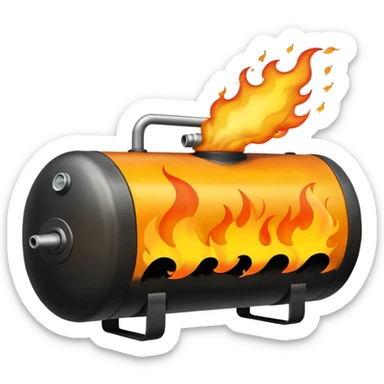 fuel tank on fire sticker