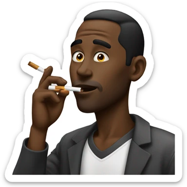 Black man smoking a black and mild sticker