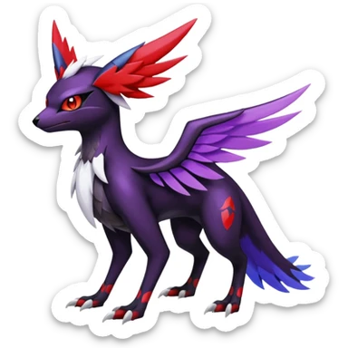 Shiny Evil Latias-Umbreon-Noivern-Silvally-Pokémon-Fakémon-fusion (full body) sticker