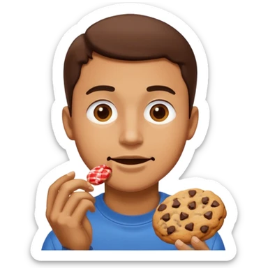 Man eating cookies sticker