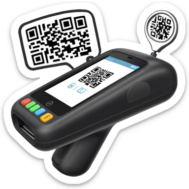 simple barcode reader reading a qr sticker