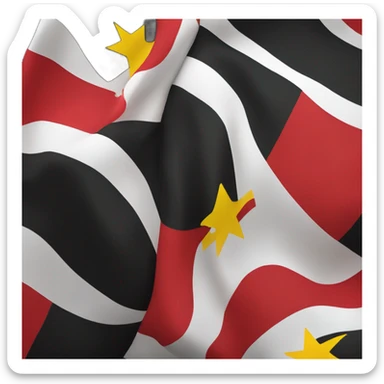 Red and black flag with yellow circle  sticker