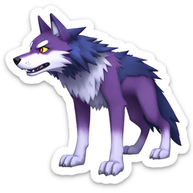 Edgy Colorful Digimon-Fakemon-Wolf full body sticker