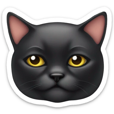 fat mean black cat sticker