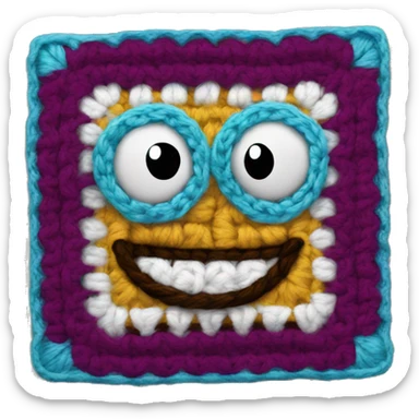 crochet granny square  sticker