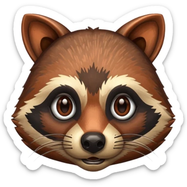 Copper racoon face sticker