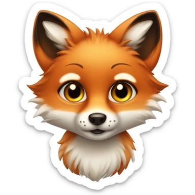 Cute fox with lashes sticker