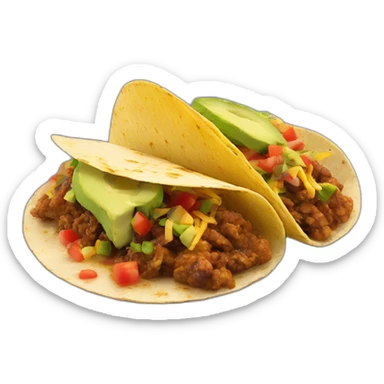 Make classics Mexican tacos of pastor with guacamole  sticker