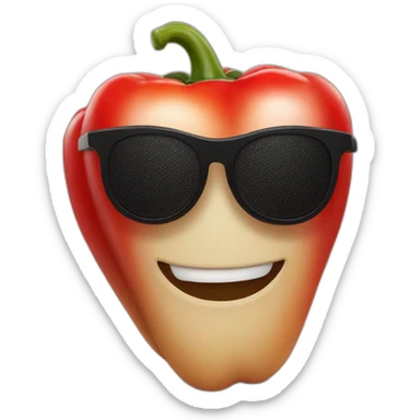 Red Pepper in black sun glasses sticker