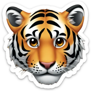 Tiger smiling as a piece of fire wood sticker